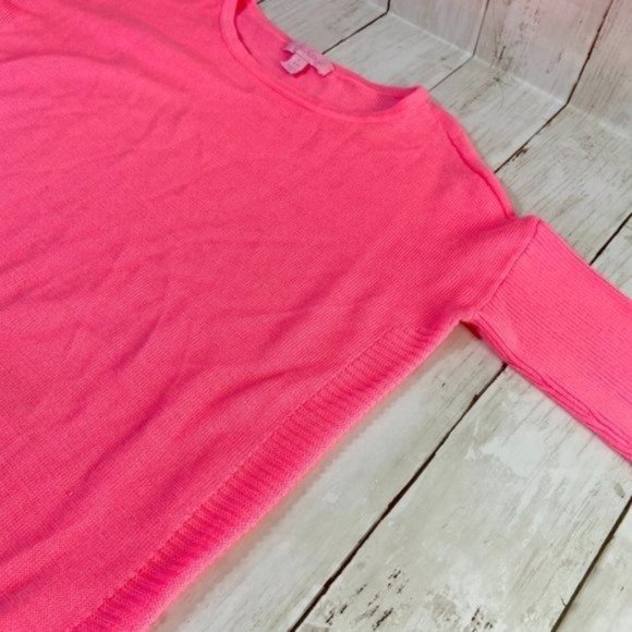 Lilly Pulitzer Girl's Neon Pink Knit Ruffle 3/4 Sleeve Girls Size Large Sweater - Picture 3 of 11
